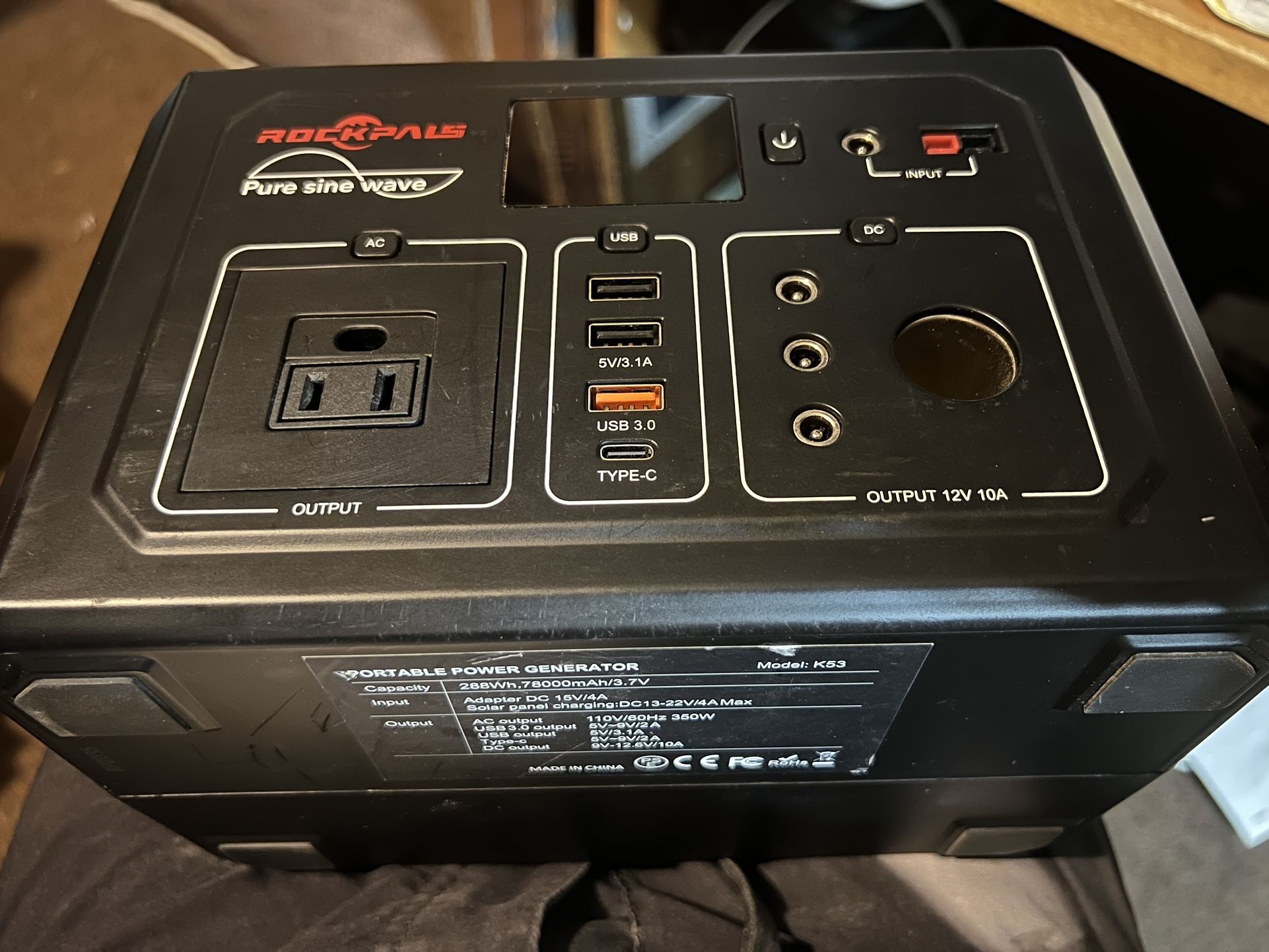 Rockpals 350Wh Portable Power Station, K53, Comes With 100W Solar Panel