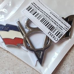 V8 Badge Emblem Adhesive Back SHIPPING AVAILABLE