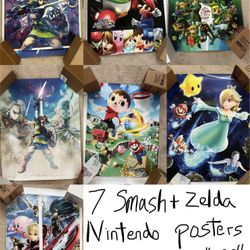 Nintendo 7 Posters Smash Brothers Zelda Promo 