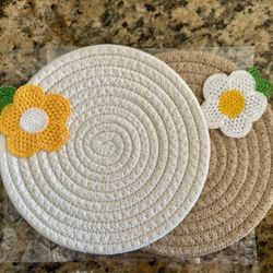 2 Pcs New Trivets for Hot Dishes, Pans Pots Holders, Thick Heat Resistant Large Coaster, Hot Pads, Kitchen Essentials, Decor for Table Countertop