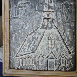 Metal wooden framed wall art pickup only cash