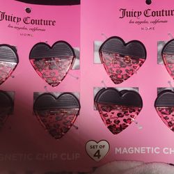 Juicy Couture Pink Leopard Magnetic Chip Clips (8)