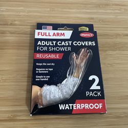 Mighty-X 100% Waterproof Cast Cover Arm - [Tight Seal] - 2pk Reusable Full Size Adult Cast Covers for Shower Arm