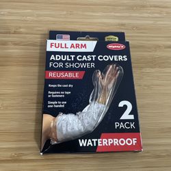 Mighty-X 100% Waterproof Cast Cover Arm - [Tight Seal] - 2pk Reusable Full Size Adult Cast Covers for Shower Arm [NN]