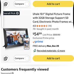 Black 10” Digital Frame - New In Box