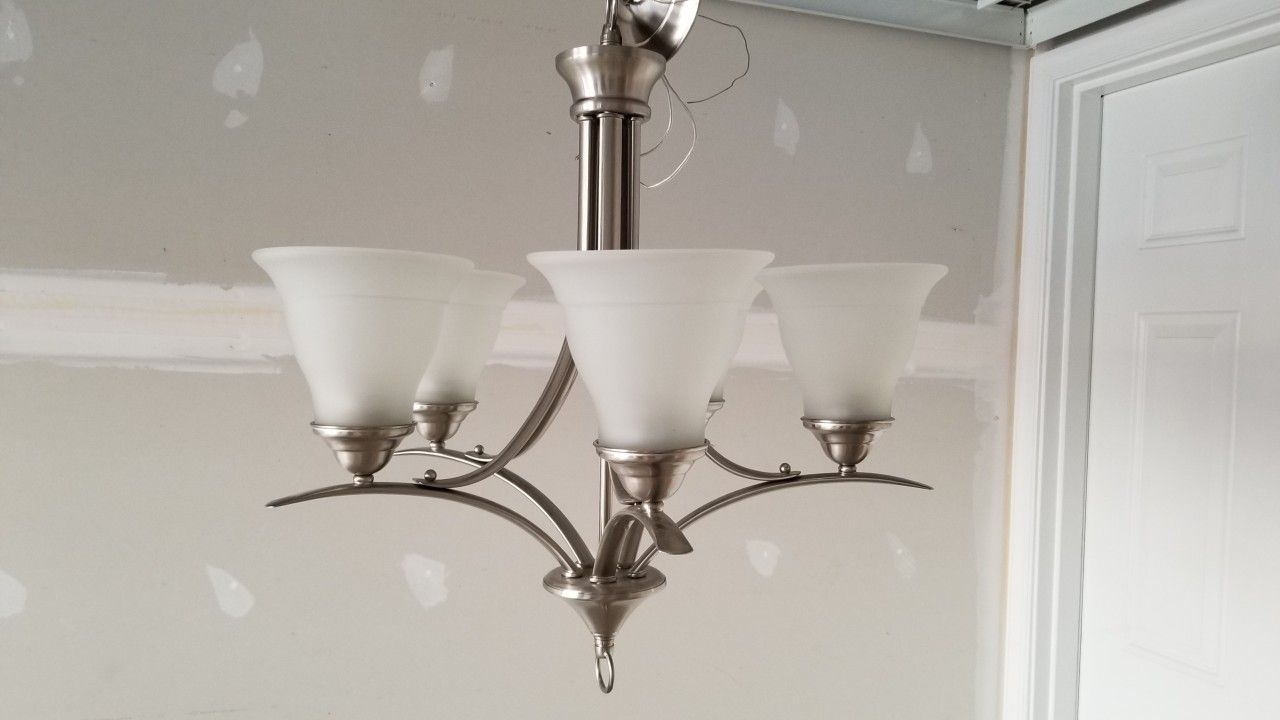 5 bulbs chandelier & 2 island pendant shade covers