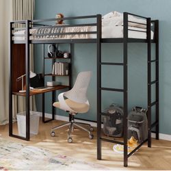 Twin Bed With Desk And Ladders