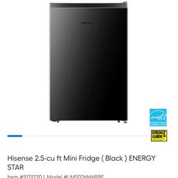 Hisense 2.5-cu ft Mini Fridge ( Black ) ENERGY STAR