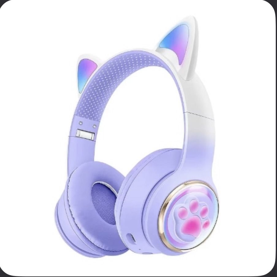 Paw Print Cat Ear Gaming Headphones