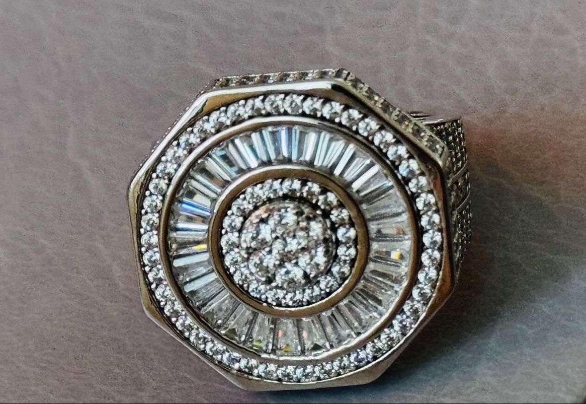 Real Solid 925 Sterling Silver Octagon Ring New Size 9