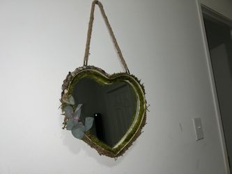 Large Heart Moss Mirror