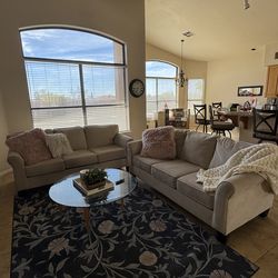 Matching white sofas (2)