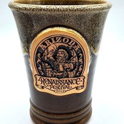 2013 Grey Fox Pottery AZ Renaissance Festival Brown Hand Made Goblet Mug *Please Read Description