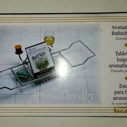 Solid Brass Bath Caddy With Mirror And Votive Holders For Tub