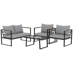 Outdoor Metal Patio Furniture Sets 4-Piece