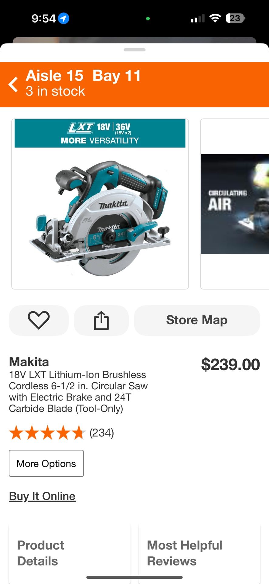 18V LXT Lithium-lon Brushless Cordless 6-1/2 in. Circular Saw with Electric Brake and 24T Carbide Blade (Tool-Only)