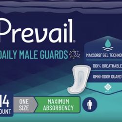 Prevail Daily Male Incontinence Guards, 14 Count - One Size
