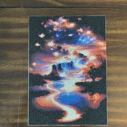 Night sky diamond art canvas, Completed