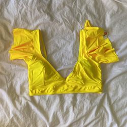 Bikini Yellow Ruffle Top 