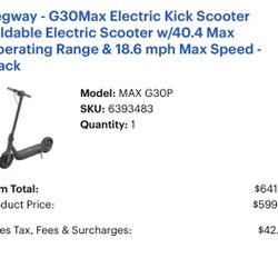 Segway G30Max Electric Scooter ONLY 26miles