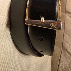 CD Christian Dior Black Leather Belt Size 34