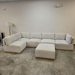 Henredon 6-piece Modular Fabric Sectional with Ottoman