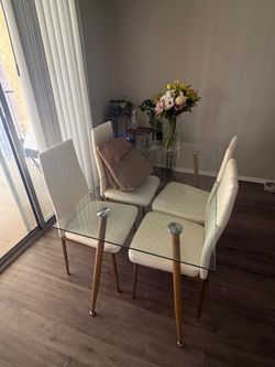 Glass dining table