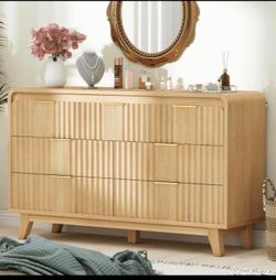 7 drawer dresser, 47” flutter design, modern chest of drawers, tv stand K-56