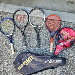 4 Tennis Rackets, With 2 Covers
