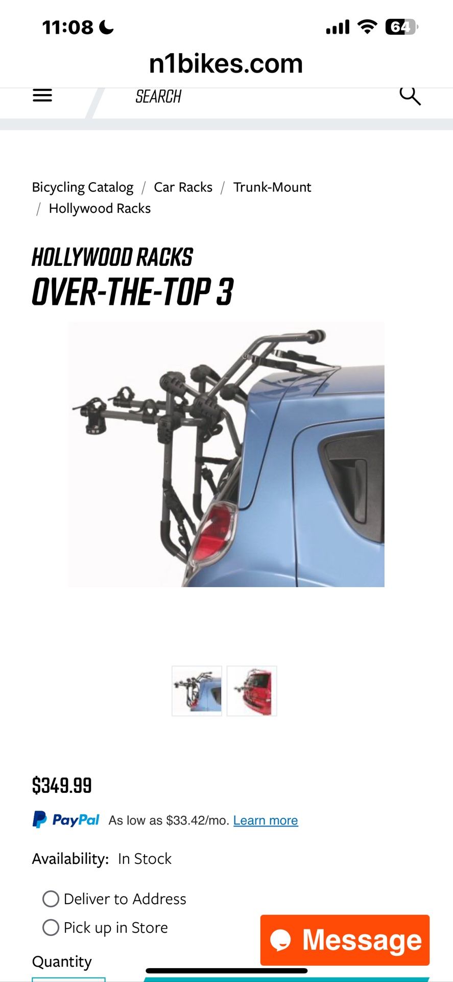 Hollywood Engineering over the top Bike Wrack