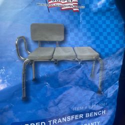 Padded Transfer Bench / Padded Tub Bench With Backrest 