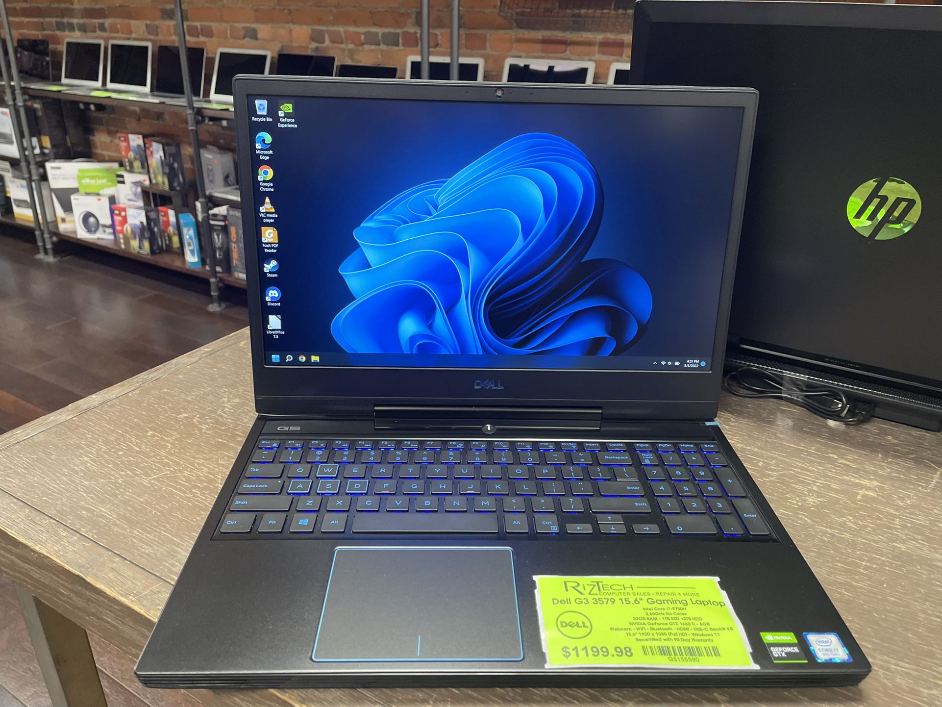 Gaming Laptop Dell G3 15.6โ i7 Six Core 32GB RAM 1TB SSD 2TB HDD 6GB GPU 15.6โ FHD Windows 11