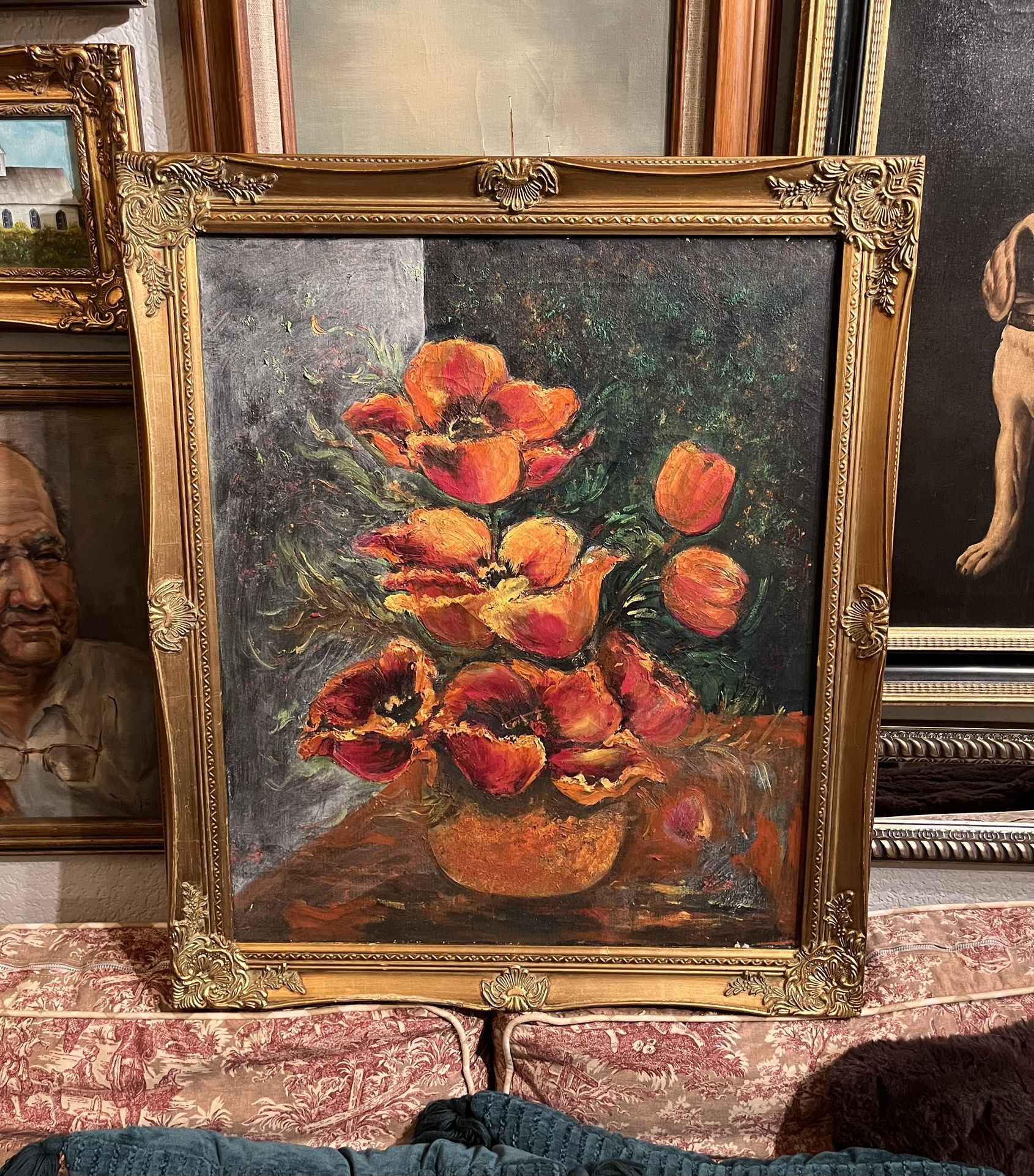 Vintage Original Flower Painting