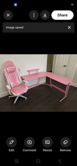 Pink Gaming Desk and Chair Set