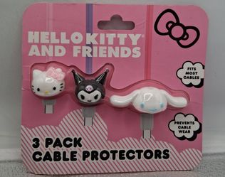 Hello Kitty & Friends Cable Protectors – 3‑Pack – Fits Most Cables