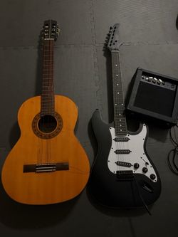 Electric guitar and amp/Acoustic guitar
