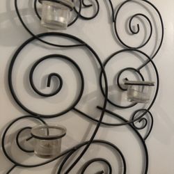 2 Wall Mounted Metal Wire Candle Holders - Cheap 