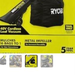 Coedless Ryobi Leaf Blower/mulcher