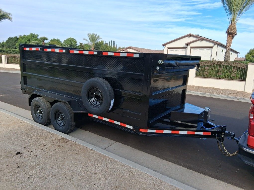 7'x4'x14'  Dump Trailer Dompe Backhoe Bobcat