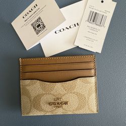 Coach Slim ID Card Case Signature, Canvas Leather 