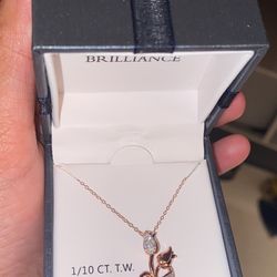 Rose Gold Rose Necklace 