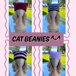 Crochet Cat Beanies🤍🐱