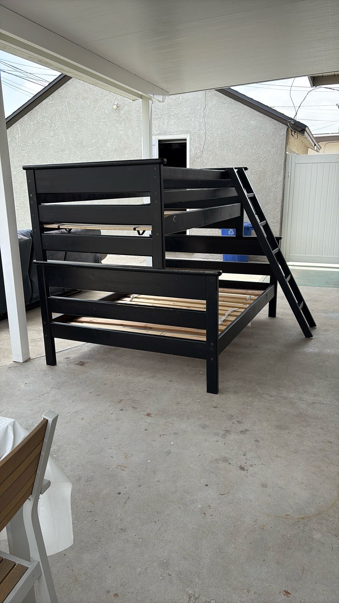 Kids Wooden Bunk Bed Black Color