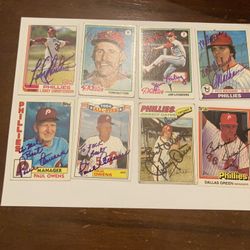 Vintage Phillies Cards All Autographs !!