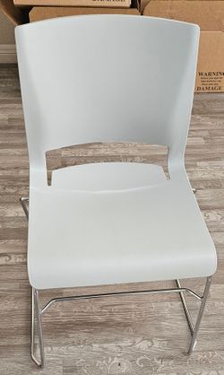 Set of 4 SitOnIt Seating "Rio" Stacking Chairs (Sterling/Chrome)