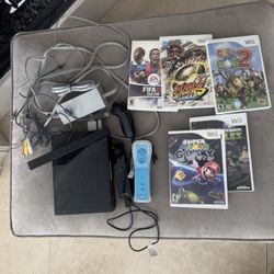 Nintendo Wii Black Console With Games And Controllers