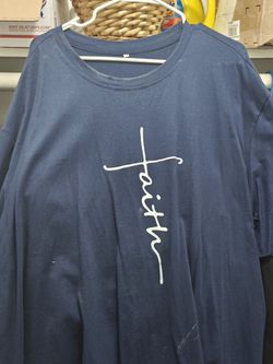 Navy Blue Faith Cross Graphic T-Shirt