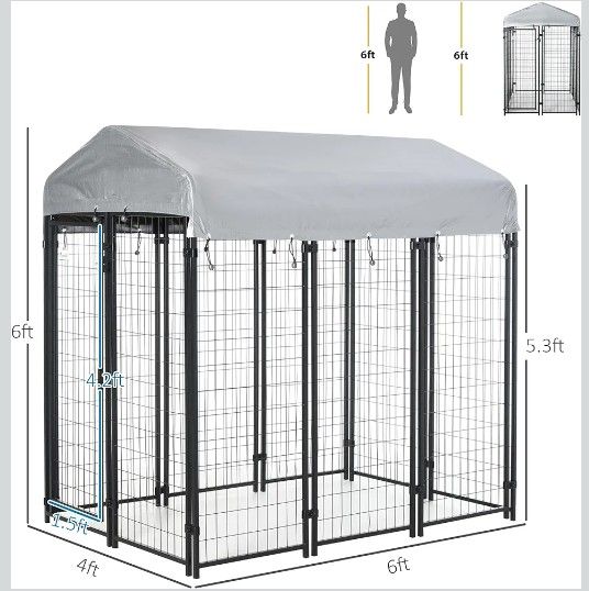Paw Hut 6' by 4' Wire Kennel