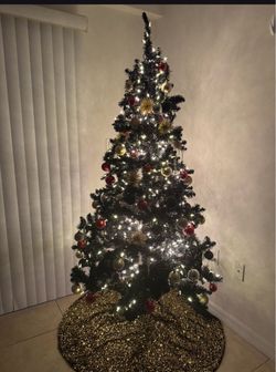 Black Pre Lit Christmas Tree