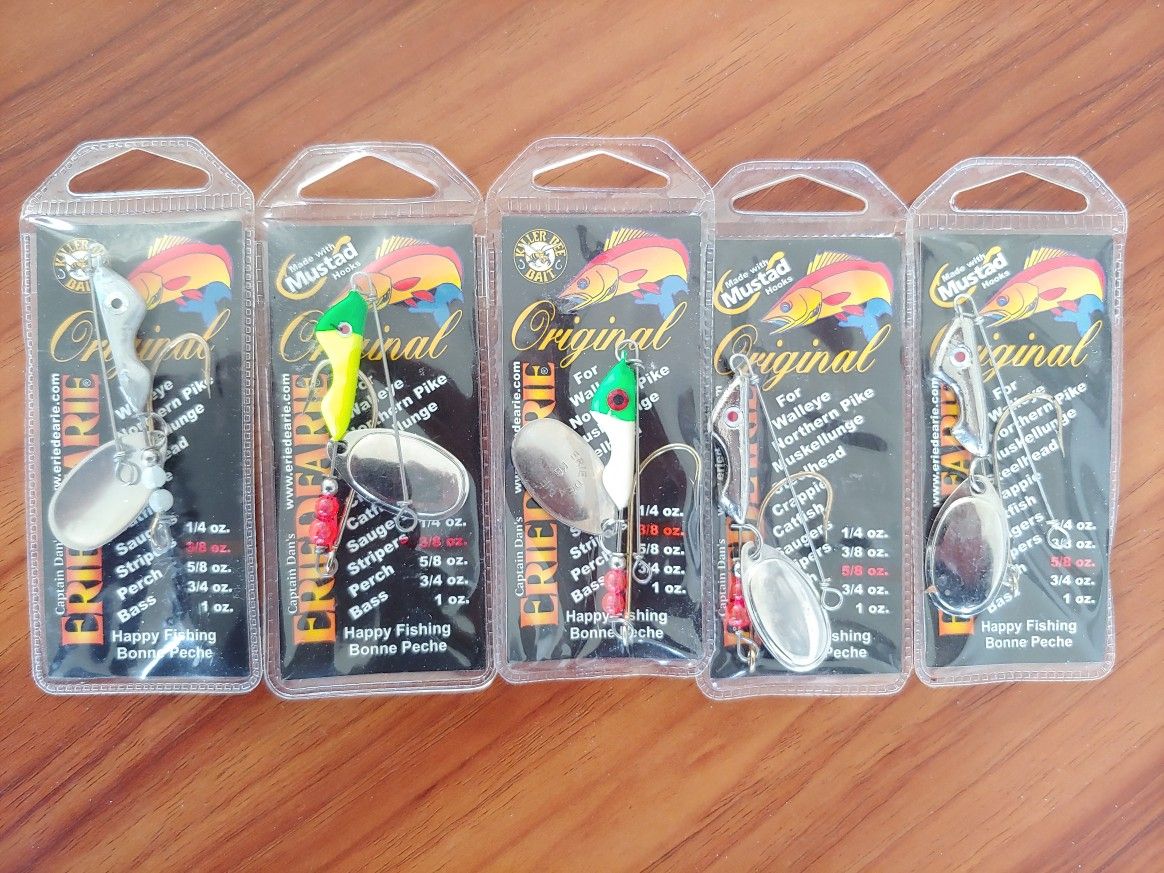 5 Packs Erie Dearie Original Spinner 3/8oz & 5/8oz Packs - Fishing Lures - Spinnerbaits